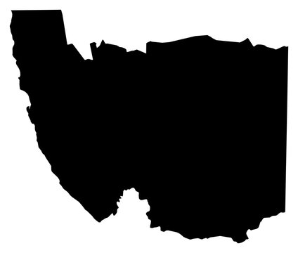 A contour map of Karas Region. Namibian region silhouette
