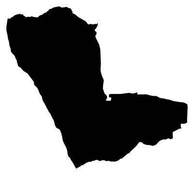A contour map of Kunene Region. Namibian region silhouette