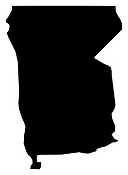 A contour map of Omusati Region. Namibian region silhouette