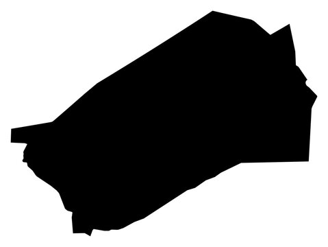 A contour map of Agadez Department. Nigerien department silhouette