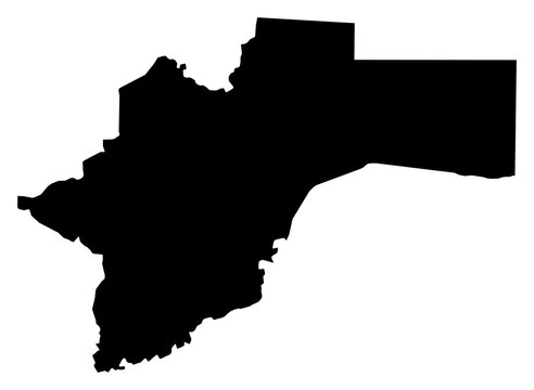 A contour map of Otjozondjupa Region. Namibian region silhouette