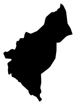 A contour map of Dosso Department. Nigerien department silhouette