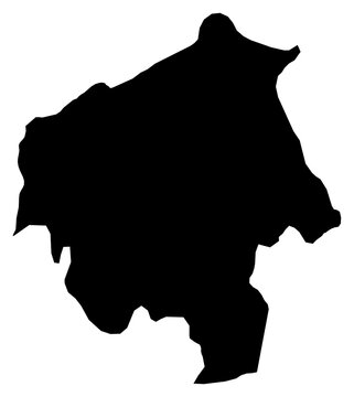 A contour map of Oyo State. Nigerian state silhouette