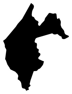 A contour map of Thi&egrave;s Region. Senegalese region silhouette