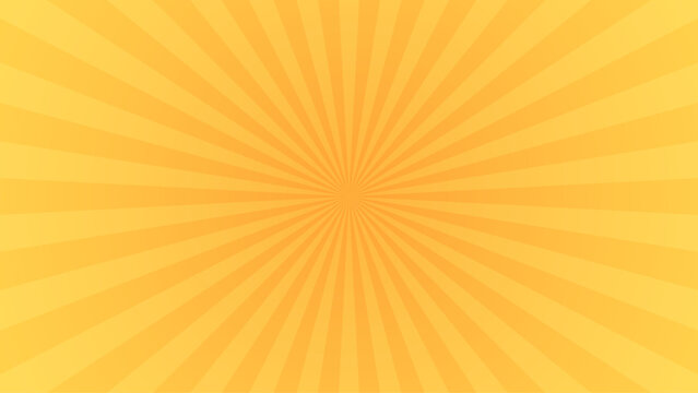 Yellow Orange Sunburst Background with Radiating Rays and Warm Gradient. Abstract Golden Yellow Radial Burst Background with Soft Sunlight Rays.