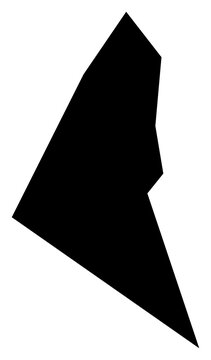 A contour map of Plaisance District. Seychellois district silhouette