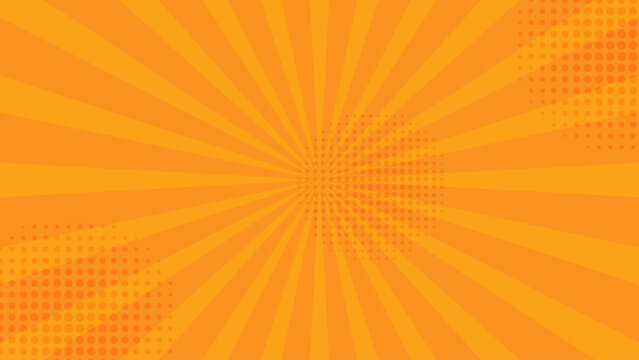Abstract Yellow Orange Sunburst Background with Radiating Rays and Warm Gradient. Warm Orange and Yellow Sunburst Background with Geometric Radiating Rays.