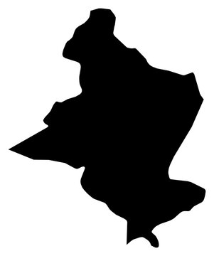 A contour map of Sidi Bouzid Governorate. Tunisian governorate silhouette