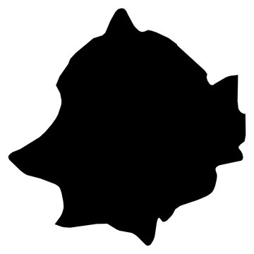 A contour map of Zaghouan Governorate. Tunisian governorate silhouette