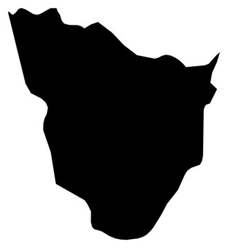 A contour map of Annaba Province. Algerian province silhouette