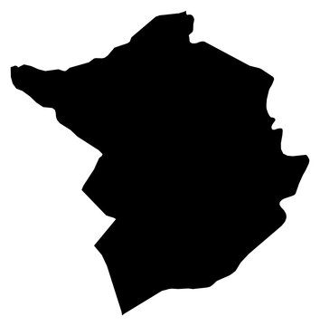 A contour map of Tlemcen Province. Algerian province silhouette