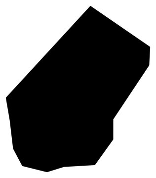 A contour map of Gaborone City. Botswanan city silhouette