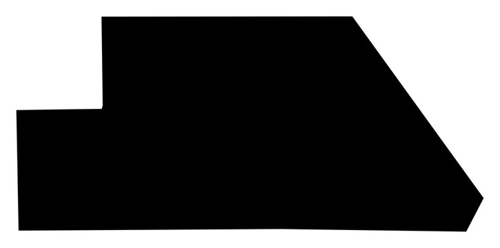 A contour map of Ghanzi District. Botswanan district silhouette