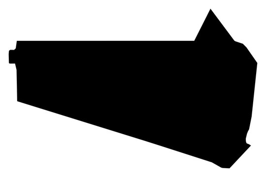 A contour map of Kweneng District. Botswanan district silhouette