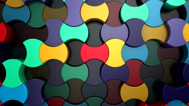 Background of Geometric Shapes. Abstract motion, loop, 3d rendering, 4k resolution
