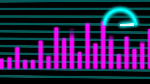 Neon Cryptocurrency Charts, Candlesticks and Analytics Panels for Fintech