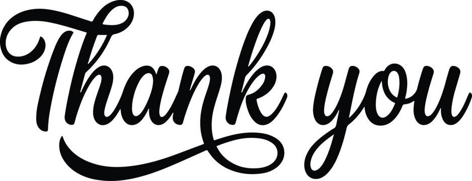 Thank You Hand Lettering Typography Vector Design