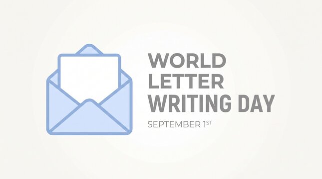 World letter writing day icon with envelope