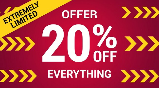 Limited 20 percent off sale banner