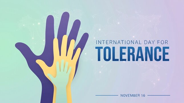 Hand symbolizing international day for tolerance