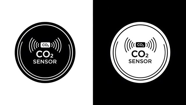 Co2 sensor icon with wireless signal