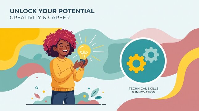 Woman holding lightbulb illustrating creativity and innovation