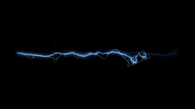 Glowing lightning fx, spark blink Electric current energy overlay effect vfx on black background.
