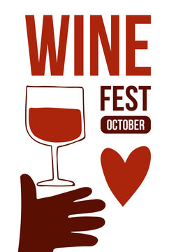 Wine Festival Poster Templates Set, Hand Drawn Minimalist Vector Design Featuring Red Wine Bottle, Wine Glasses, and Tasting Event Typography on White Background