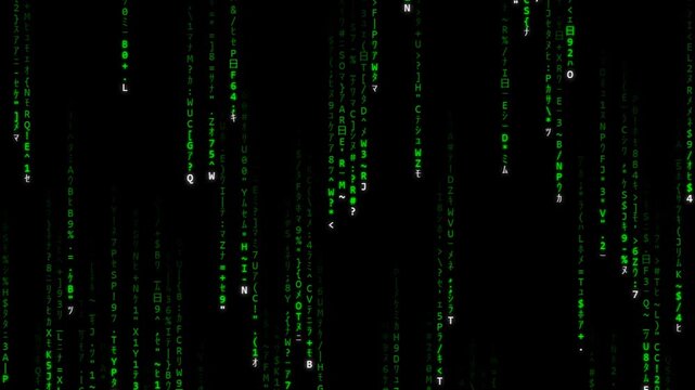Digital Matrix Rain Code Falling Animation Background