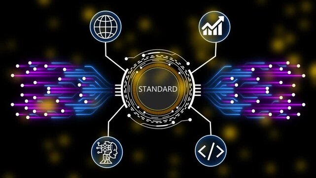 Sandboard Material Requirements Planning and AI Powered Manufacturing Management Digital Network Animation. 4k animation 