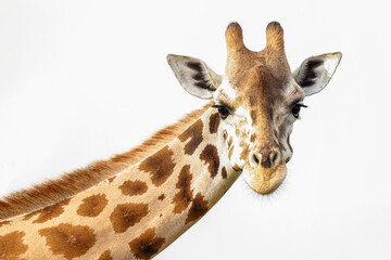 Naklejka premium A majestic Rothschild’s Giraffe (Giraffa camelopardalis rothschildi) standing gracefully in the Ugandan savanna. With its distinctive coat pattern, long neck, and elegant presence.