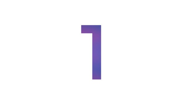 number 1 pink and blue gradient color on white background