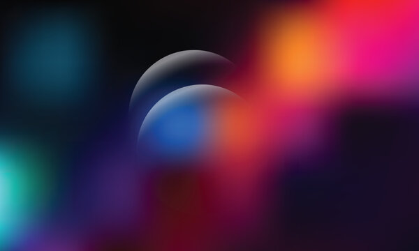 Abstract Colorful Fluid Gradient Background with Dynamic Waves and Smooth Sphere Elements