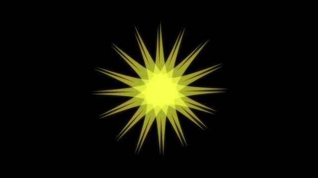 simple animated outline sun summertime icon loop with alpha channel.