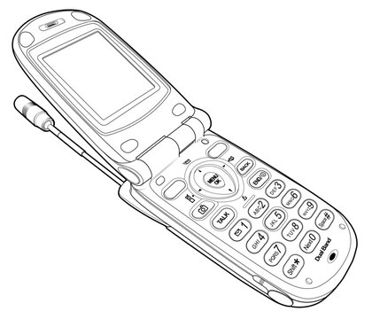 Flip Phone Technical Illustration
