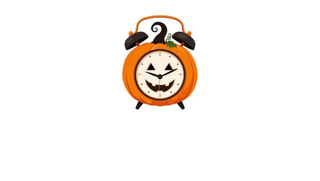 Cute Halloween Jack-o'-lantern Alarm Clock Animation