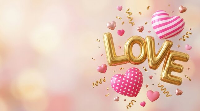 Love Typography With Hearts