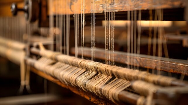 Wooden Floor Loom Heddle Shafts and String Heddles