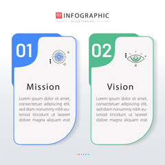 Naklejka premium Business infographic design template set with 2 steps options processes for planning and growth workflow vector.