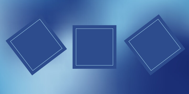 Blue gradient background vector abstract blurred texture square frame element