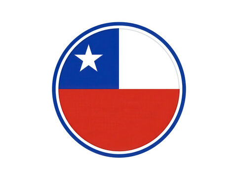 Chile flag inside a blue circle isolated isolated on transparent background