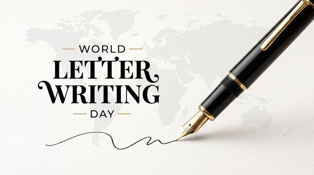 Fountain pen writing for world letter writing day