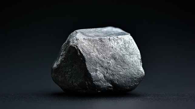 Silvery Gray Metallic Ore Rock Specimen Photo
