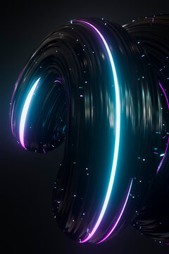 AI Neural Network Processing 3D Concept