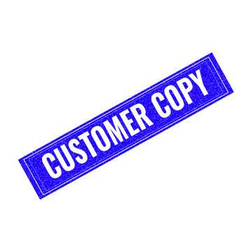 Customer copy stamp with bold purple text on white background isolated on transparent background