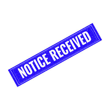 Notice received stamp with red diagonal line isolated on transparent background