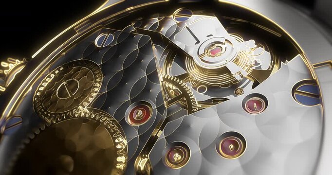 Computer generated 3D CAD model transitioning into realistic luxury gold timepiece.