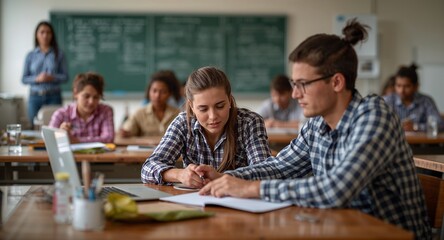 Fototapeta premium An engaging classroom setting portraying agro training programs with trainees participating in � Education and Learning Concept for Academic and Student Success