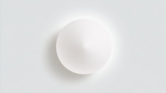 Simple white disk with gentle shading in minimalist design