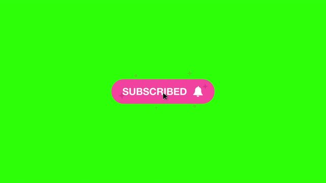 new youtube subscribe button animation on green screen, latest youtube subscribe button animation with green background, 4k video